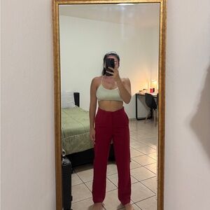 Red High-Waisted MANGO Pants
